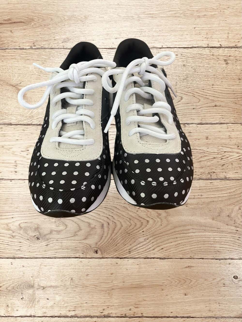 Saucony Shadow Polka Dot Retro Runner Sneakers Women 6.5 Y2K Black White - Picture 4 of 9